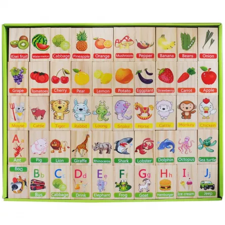 Joc educativ Karemi, cu piese de domino, 100 piese, [],https:lilarossa.ro