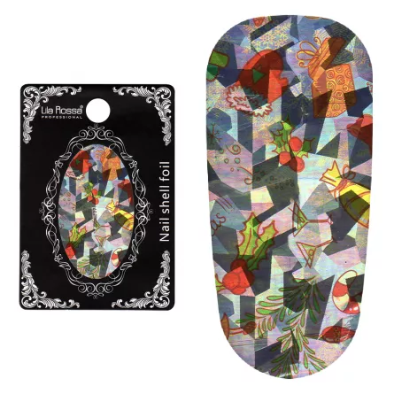 Folie decor unghii, Lila Rossa, cu adeziv, holografica, 127, [],https:lilarossa.ro