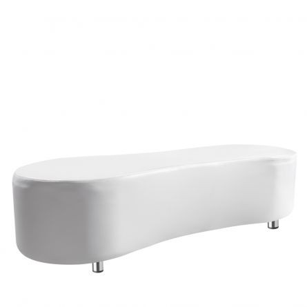 Fotoliu de asteptare salon si frizerie, piele ecologica, minimalist, alb, 160 x 47 x 47 cm, [],https:lilarossa.ro