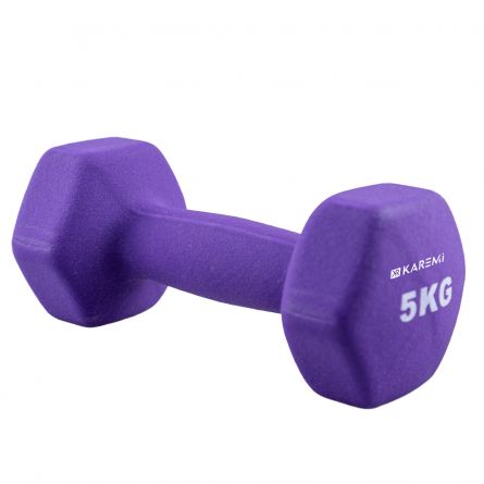 Gantera fitness Karemi, tip hexagon, de 5 kg, mov, [],https:lilarossa.ro