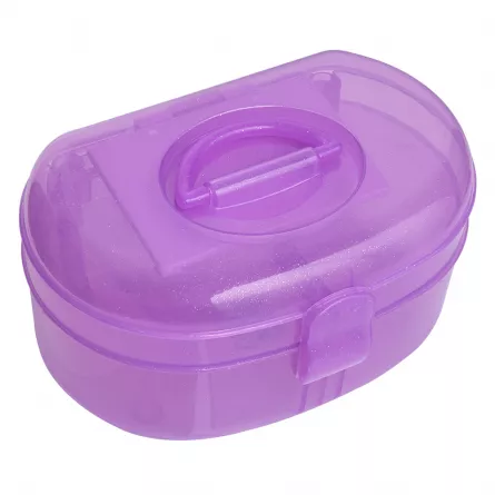 Geanta din plastic pentru cosmetice, Lila Rossa, cu oglinda, violet, [],https:lilarossa.ro