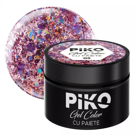 Gel color cu paiete Piko, 5g, 05, [],https:lilarossa.ro