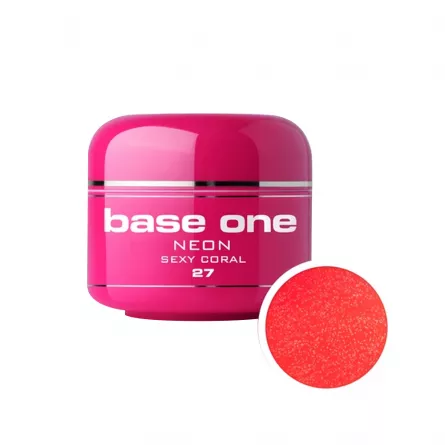 Gel UV color Base One, Neon, sexy coral 27, 5 g, [],https:lilarossa.ro