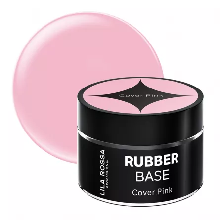 Gel de baza Lila Rossa Rubber Base  Cover Pink 15 g, [],https:lilarossa.ro