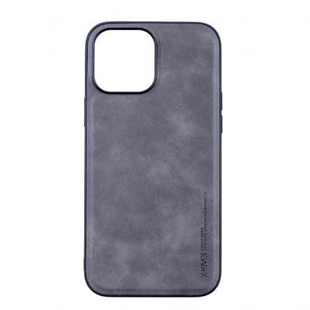 Husa de protectie Loomax, Iphone 13 Pro Max, piele ecologica, gri, [],https:lilarossa.ro