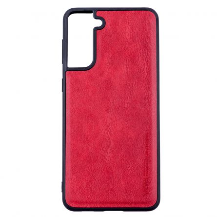 Husa de protectie Loomax, Samsung Galaxy S21 Plus, piele ecologica, rosu, [],https:lilarossa.ro