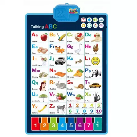 Jucarii interactive Karemi, jocuri educative audio in limba engleza, alfabetul si numerele, fara baterii incluse, [],lilarossa.ro