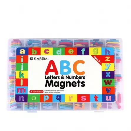 Joc educativ pentru copii Karemi, 225 piese, cu litere si cifre magnetice, multicolor, [],https:lilarossa.ro