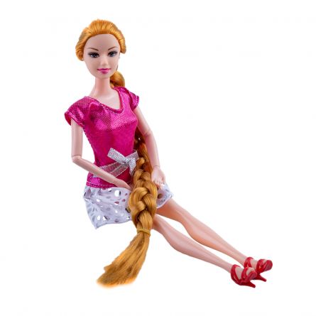 Papusa Karemi, cu rochie roz inchis, imbracaminte si incaltaminte detasabile, jucarie pentru fetite, [],https:lilarossa.ro