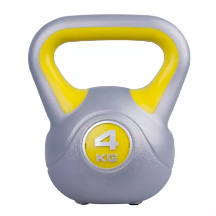 Gantera Karemi de 4 kg, kettlebell, gri/galben, [],https:lilarossa.ro