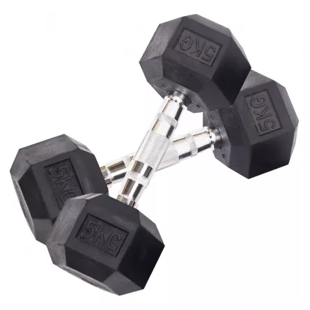 Set gantere dumbbell Karemi, hexagon, 2 x 5 kg, [],https:lilarossa.ro