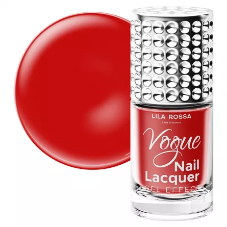 Lac de unghii, Lila Rossa, Vogue, gel effect, 10 ml, Red, [],https:lilarossa.ro
