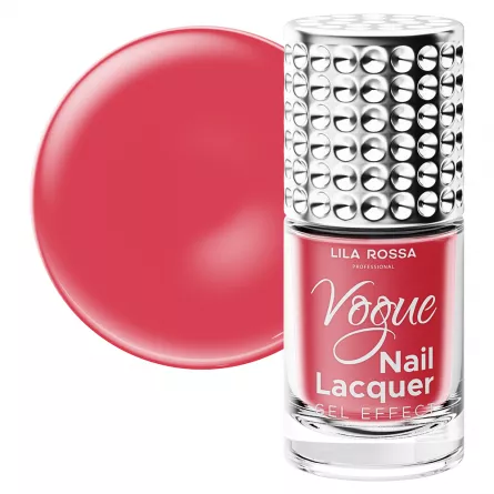 Lac de unghii, Lila Rossa, Vogue, gel effect, 10 ml, Deep Coral, [],https:lilarossa.ro