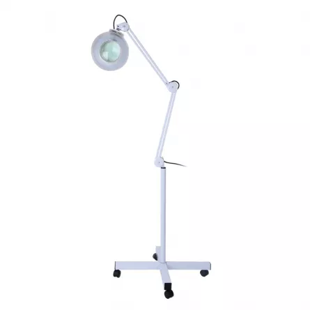 Lampa cosmetica mobila, cu lupa, roti si neon uv, 5 dioptrii, putere 15 W, o-lc-01, [],https:lilarossa.ro