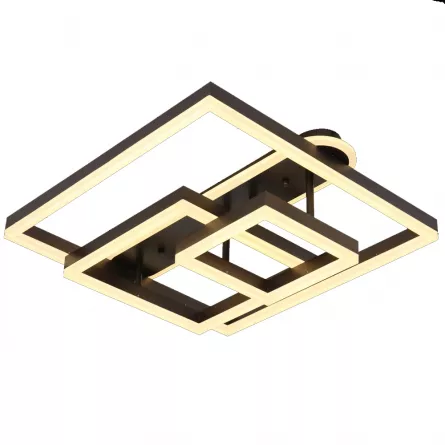 Lustra LED cu telecomanda, 240 W, maro, intensitate reglabila, lumina calda, neutra, rece, [],https:lilarossa.ro