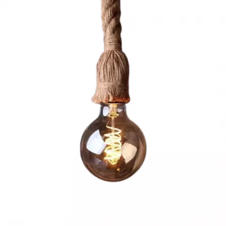Lustra suspendata vintage din sfoara, 1 soclu, E27, max 40 W, [],https:lilarossa.ro