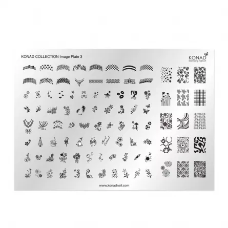 Matrita stampila unghii, Konad, collection image plate 03, [],https:lilarossa.ro