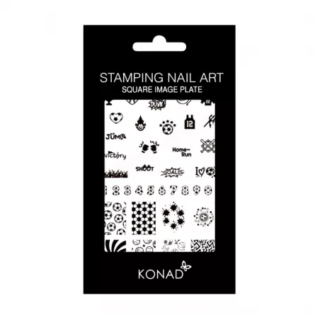 Matrita stampila unghii, Konad, square image plate 05, [],https:lilarossa.ro