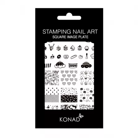 Matrita stampila unghii, Konad, square image plate 25, [],https:lilarossa.ro