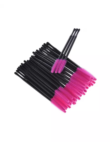 Periute mascara din varf din silicon Navina, set 50 buc, negru/roz, [],https:lilarossa.ro