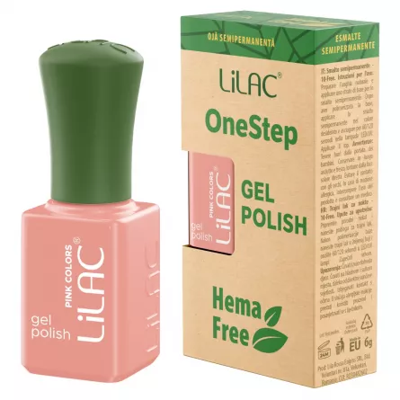Oja semipermanenta Lilac OneStep Hema Free Nude 016, [],https:lilarossa.ro
