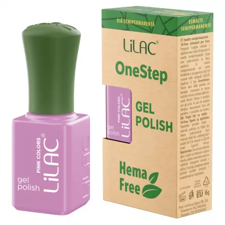 Oja semipermanenta Lilac OneStep Hema Free Pastel 038, [],https:lilarossa.ro