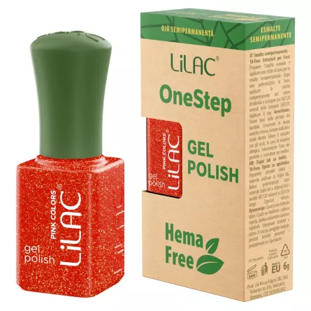 Oja semipermanenta Lilac OneStep Hema Free Red 026, [],https:lilarossa.ro