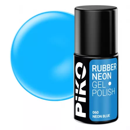 Oja semipermanenta Piko Rubber Neon Blue 7 g, [],https:lilarossa.ro