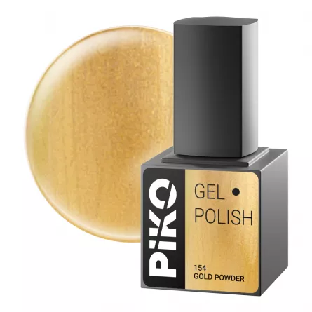 Oja semipermanenta Piko, 10ml, 154 Gold Powder, [],https:lilarossa.ro