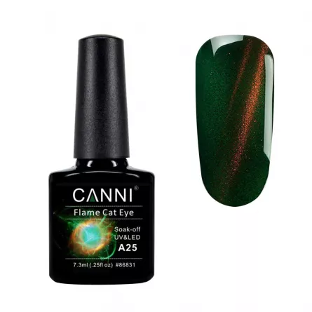 Oja semipermanenta Canni, 3D Flame Cat Eye, 7.3 ml, cod a25, [],https:lilarossa.ro