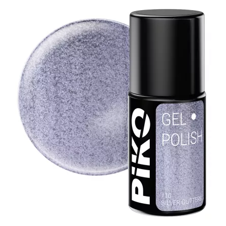 Oja semipermanenta Piko, 7 g, 110 Silver Glitters, [],https:lilarossa.ro
