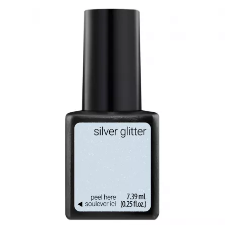 Oja semipermanenta SensatioNail 7.39 ml Silver Glitter, [],https:lilarossa.ro
