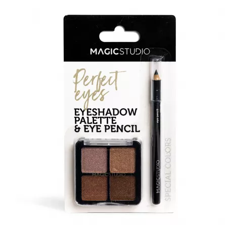 Paleta farduri si creion de ochi, Magic Studio, Brown, [],https:lilarossa.ro