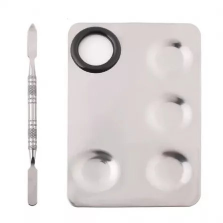 Paleta mixare fond de ten sau vopsele acrilice cu spatula si 4 compartimente, Lila Rossa, [],https:lilarossa.ro