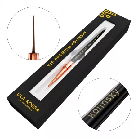 Pensula unghii liner brush nail art lila rossa kolinsky 7 mm, [],https:lilarossa.ro