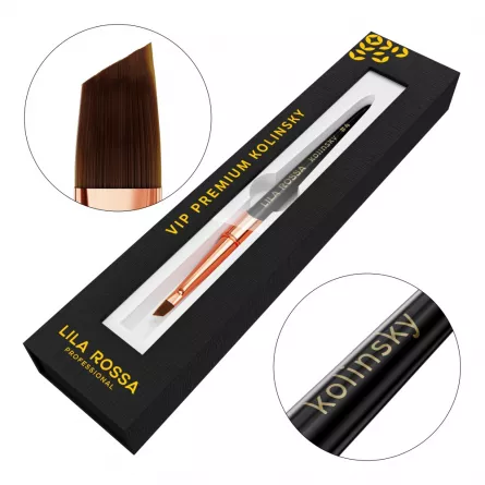Pensula unghii Slant brush Lila Rossa VIP Premium Kolinsky #4, [],https:lilarossa.ro
