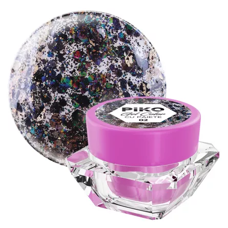 Gel color UV cu paiete Piko, 5g, 02, [],https:lilarossa.ro