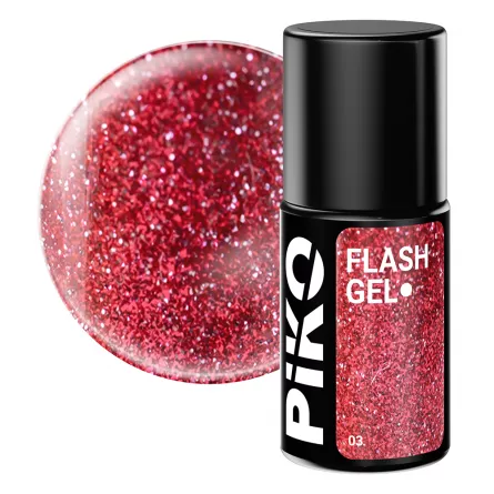 Oja semipermanenta Piko, Flash Gel, 7 g, 03 Red, [],https:lilarossa.ro