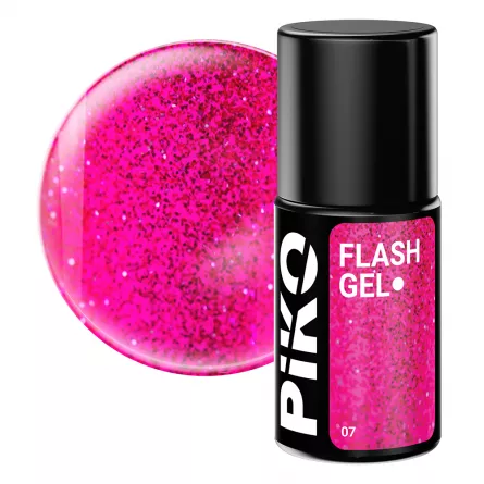 Oja semipermanenta Piko, Flash Gel, 7 g, 07 Neon Pink, [],https:lilarossa.ro