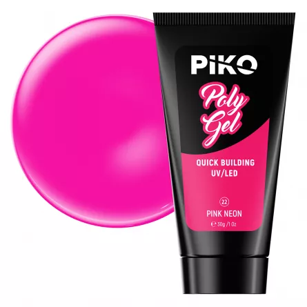 Polygel color, Piko, 30 g, 22 Pink Neon, [],https:lilarossa.ro