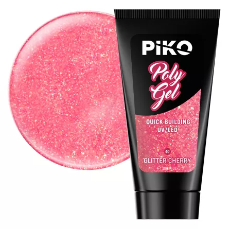 Polygel color, Piko, 30 g, 40 Glitter Cherry, [],https:lilarossa.ro