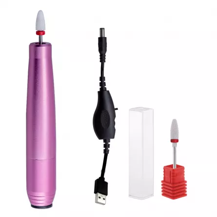 Pila electrica, freza unghii, miley, 25.000 rpm, roz, [],https:lilarossa.ro