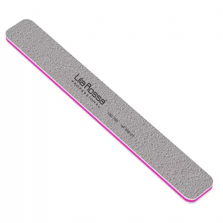 Pila unghii Lila Rossa, dreptunghica, gri, granulatie 100/180, [],https:lilarossa.ro