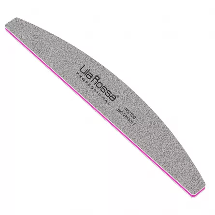 Pila unghii Lila Rossa, semiluna, gri, granulatie 100/100, [],https:lilarossa.ro
