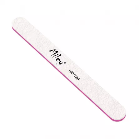 Pila unghii Miley, dreapta, alba, granulatie 100/180, [],https:lilarossa.ro