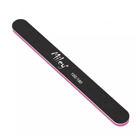 Pila unghii Miley, dreapta, neagra, granulatie 100/180, [],https:lilarossa.ro