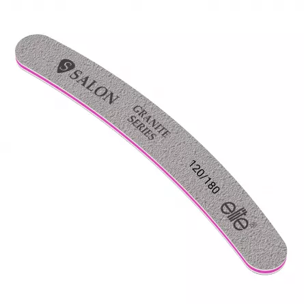 Pila unghii Salon Professional, refolosibila, banana, gri, granulatie 120/180, [],https:lilarossa.ro