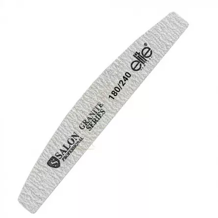 Pila unghii Salon Professional, refolosibila, semiluna, gri, granulatie 180/240, [],https:lilarossa.ro