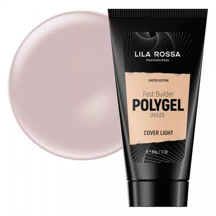 Polygel Lila Rossa Premium, 60 g, Cover Light, [],https:lilarossa.ro