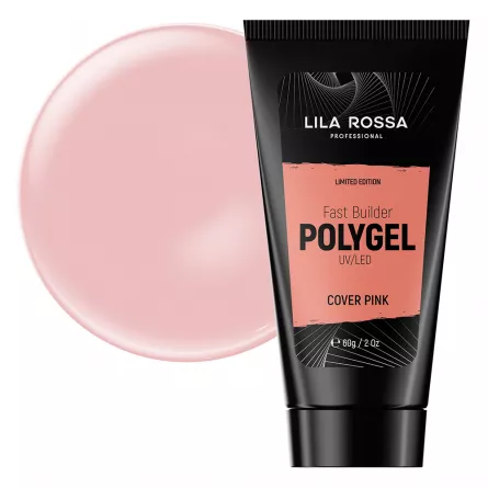 Polygel Lila Rossa Premium, 60 g, Cover Pink, [],https:lilarossa.ro